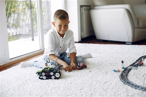 Child Playing with Lego in a Playing Room Stock Image - Image of care ...