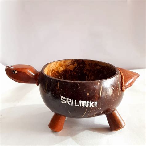 Coconut Shell Serving Bowl Turtle Handmade Tableware Salad Rice And