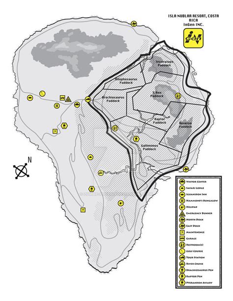 Old Jurassic Park Fan Made Map I Worked On A Few Years Ago This Cross References The First