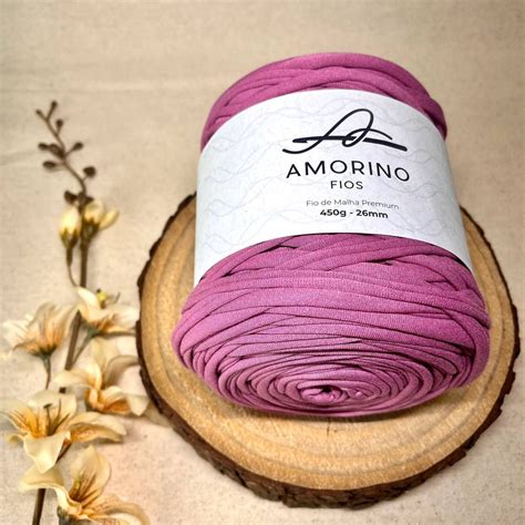 Malha Premium Amorino 450gr Rosa Antigo 26mm Déa Fios de Crochê