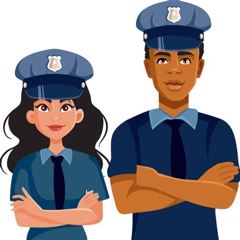 140 Female Police Officer White Background Stock Illustrations