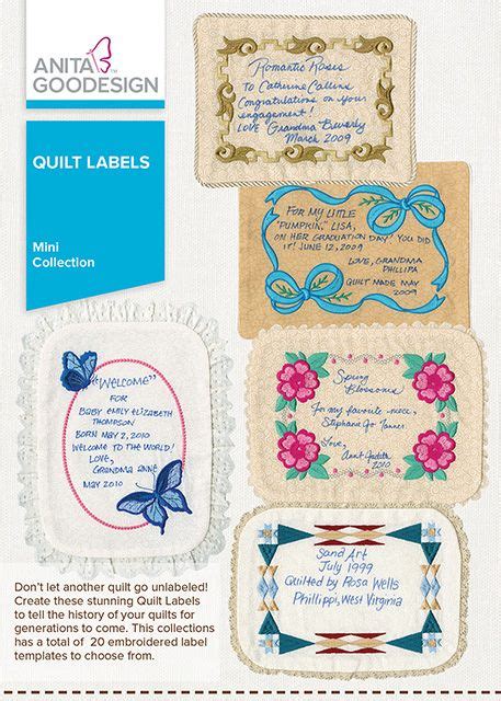 Quilt Labels | Machine Embroidery Designs | Quilt labels, Machine embroidery quilts, Machine ...