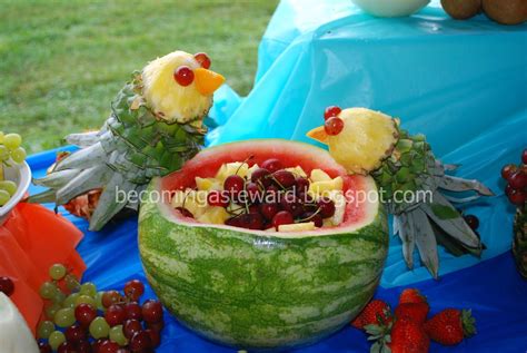 Becoming A Steward Luau Fruit Display Luau Fruit Display Fruit Displays Fruit Display