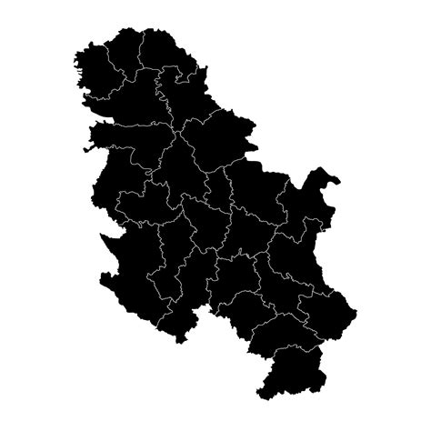 Serbia map with administrative districts without Kosovo. Vector ...