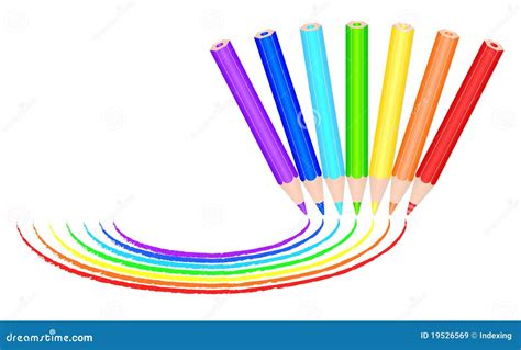 Arco Iris Coloreado De La Pintura De 7 Lápices Ilustración del Vector