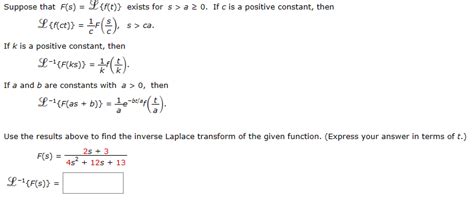 Solved Suppose That F S F T Exists For S A Chegg