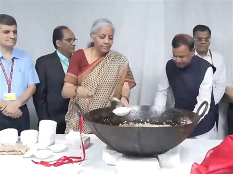 Halwa ceremony marking lock-in of Budget documents held at North Block ...