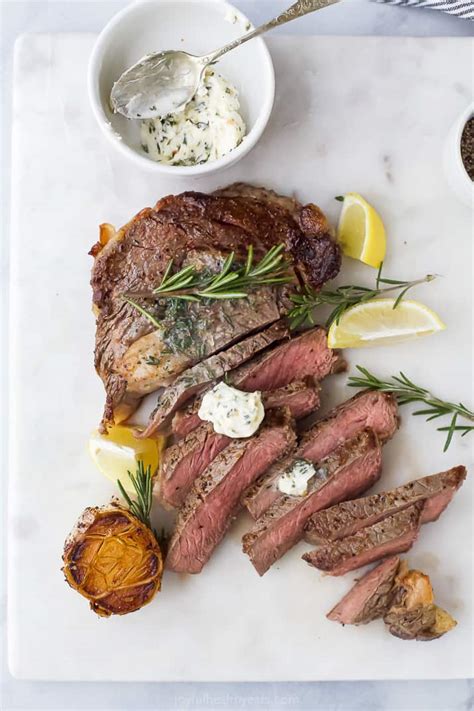 Pan Seared Ribeye Steak Recipe With Herb Butter Joyful Healthy Eats