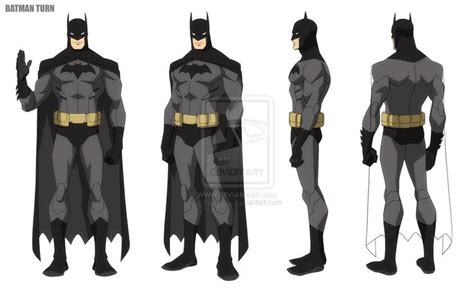 the concept art for batman's new costume is shown in three different ...