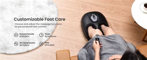 Renpho Foot Massager Machine With Air Compression And 3 Heating Levels