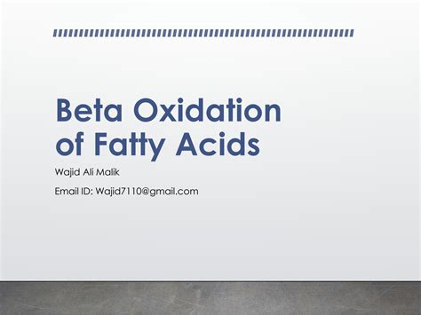 Solution Beta Oxidation Of Fatty Acids Studypool