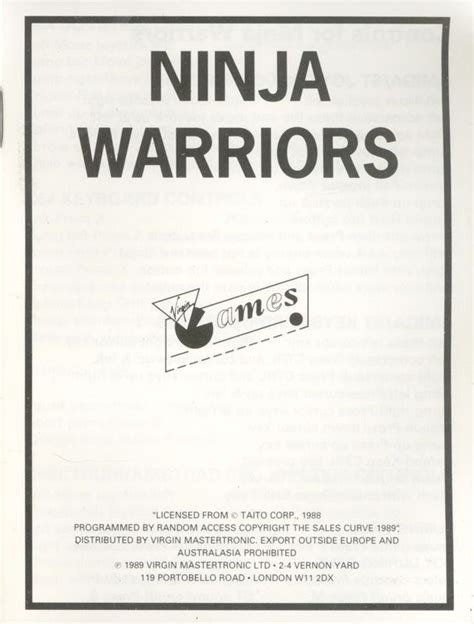 The Ninja Warriors Cover Or Packaging Material MobyGames