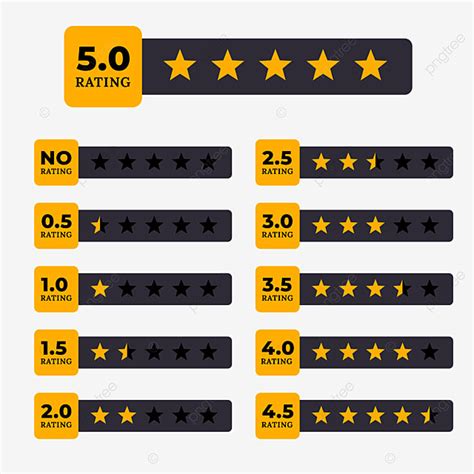 Rating Stars Clipart Transparent Png Hd Black And Yellow Star Rating