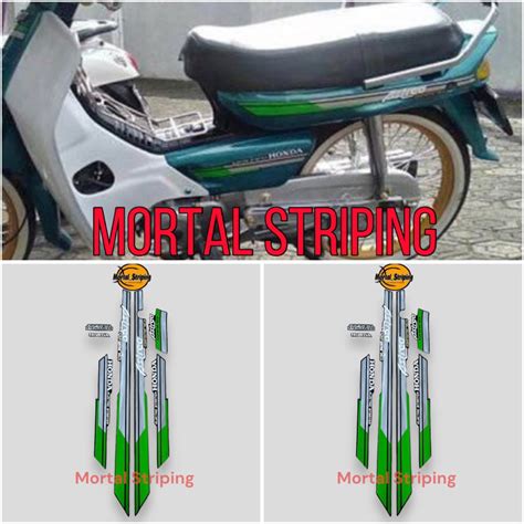 Jual Striping Sticker Honda Astrea Grand Bulus Tahun Silver Hijau