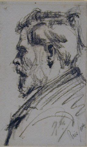 Anonymous French 20th Century Head Of A Man In Profile To Left