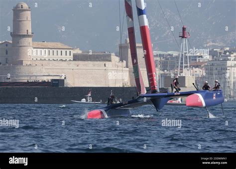 The Sailgp F Catamaran In Racing During Sailgp Final In Marseille