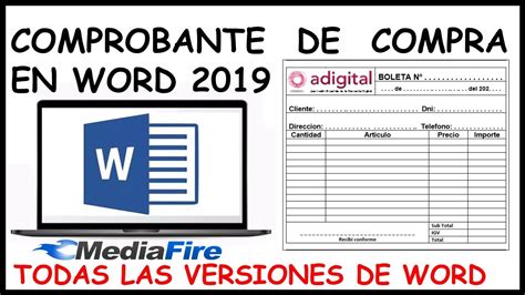 Como Crear Comprobante De Compra En Word Factura O Boleta En Word