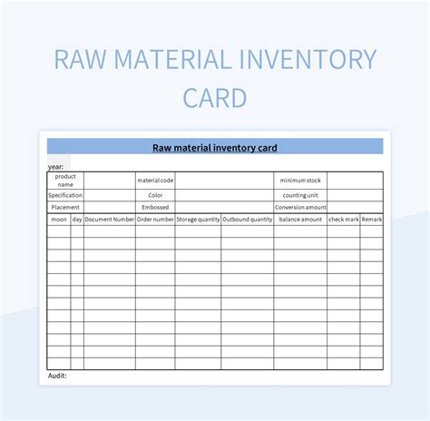 Free Raw Material Inventory Templates For Google Sheets And Microsoft