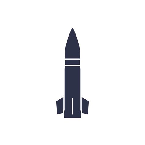 Ballistic Missile Icon On White Vector Art At Vecteezy