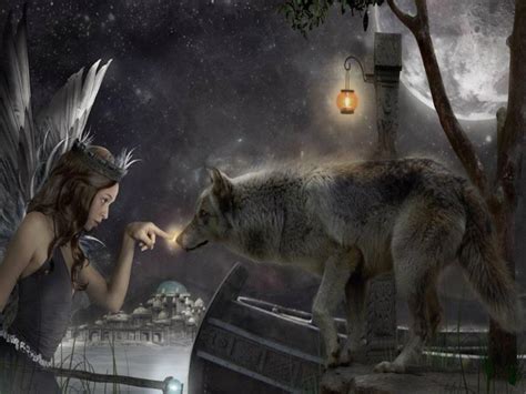 Winter Fairy And Wolf Elves And Fairies Beautiful Wolves Wolf Art