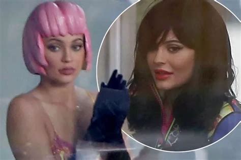 Kylie Jenner Rocks Plastic Pink Wig And Lingerie For Her Latest Raunchy
