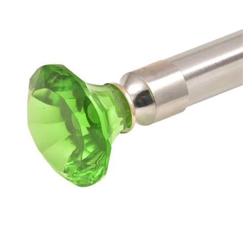 Green Diamond Cut Crystal Curtain Rod Finials In Pair