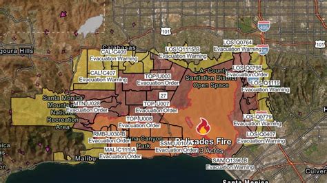 California Fires Map Los Angeles Evacuation Orders Warnings Fox 11