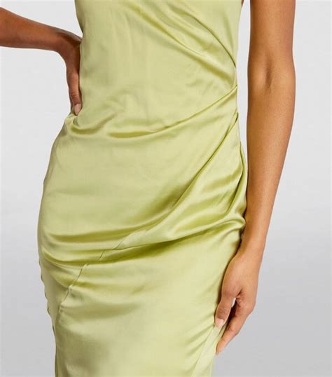 Helmut Lang Silk Halterneck Midi Dress Green Editorialist