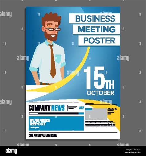 Business Meeting Poster Vector Businessman Layout Template