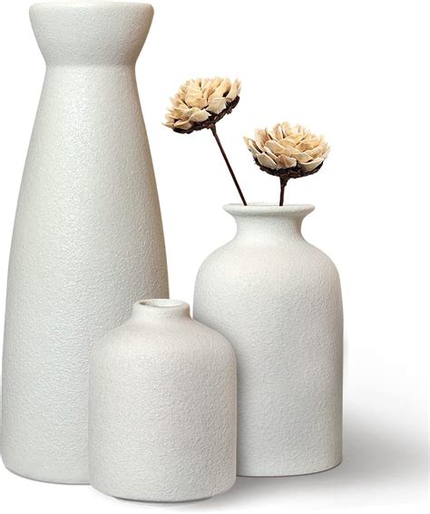 Amazon De Vasen Deko Wei E Keramik Vase Satz Von F R Moderne Home