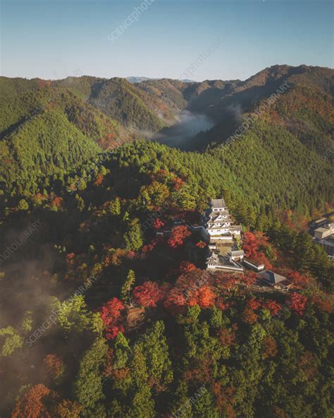 Aerial View Of Gujo Hachiman Castle Gifu Japan Stock Image F