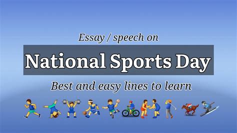 Speech On National Sports Day Essay On National Sports Day Best