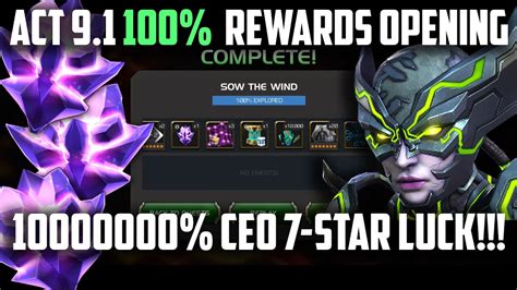 Act 91 100 Exploration Rewards Quadruple 7 Stars And More Outrageous Luck Mcoc Youtube