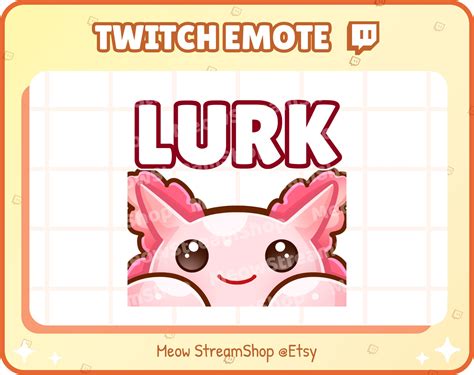 Twitch Emote Cute Axolotl Lurk Emotes Cute Axolotl Etsy Canada