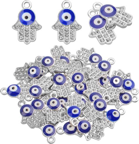 Aylifu 30pcs Hamsa Hand Evil Eye Charms Hand Of Fatima Pendants