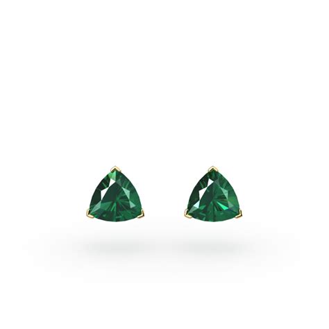 Trilliant Cut Emerald Studs Platandia