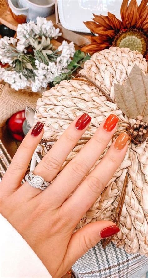 50 Trending Autumn Nail Colours And Designs Fall Warm Tone Short Nails