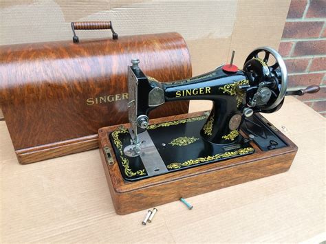 Singer 128 128K Vintage Hand Crank Sewing Machine With Rococo Decals