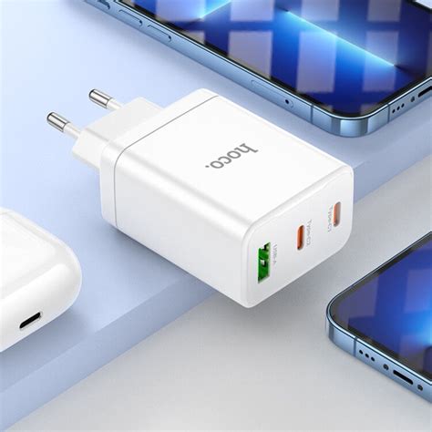 Hoco 35W USB USB C Snellader PD QC 3 0 Met Lightning Kabel 1M Wit