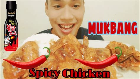 SPICY CHICKEN MUKBANG (NO TALKING) - YouTube