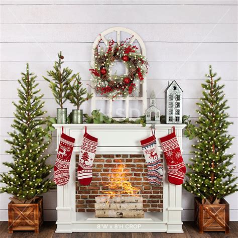 Christmas Fireplace Zoom Background