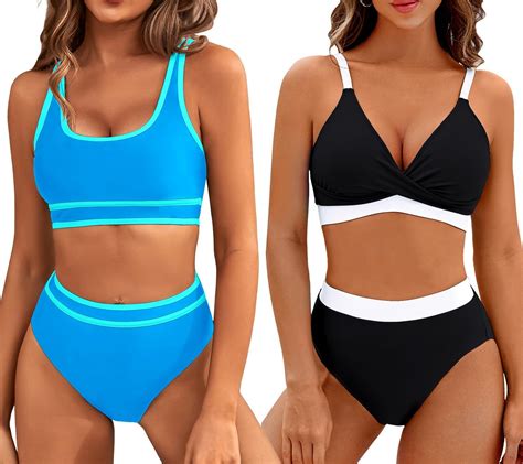 Amazon BMJL Women S High Waisted Bikini Sets Sporty Two Piece