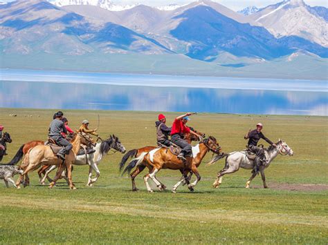 Kok Boru Traditional Horse Games Stock Photo - Download Image Now