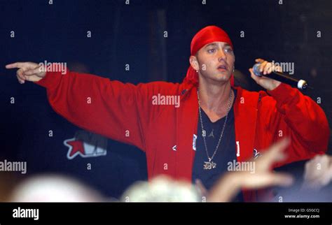 Us rapper eminem performing on stage astoria in london hi-res stock ...