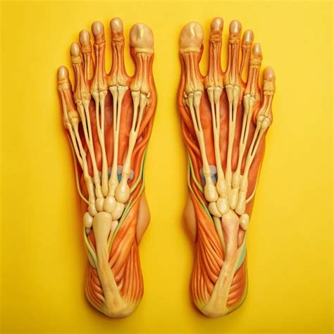 pair  feet   toes showing   muscles premium ai