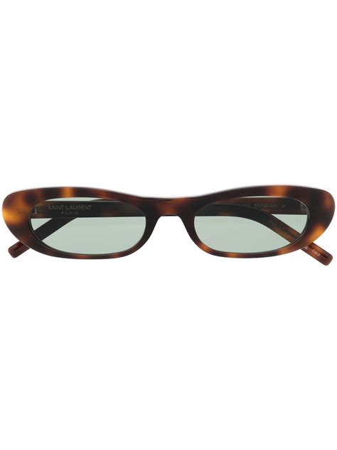 Saint Laurent Eyewear Óculos De Sol Slim SL 557 Efeito Tartaruga