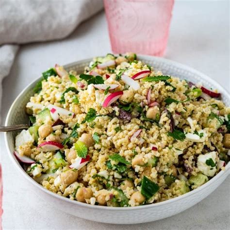 Mediterranean Chickpea Millet Salad Garlic Zest