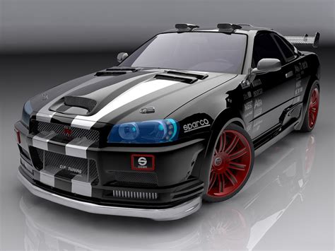 Nissan Skyline Gtr r34 Wallpaper ~ Lamborghini veneno