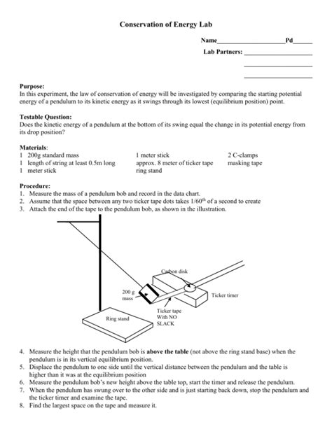 Conservation Of Energy Lab