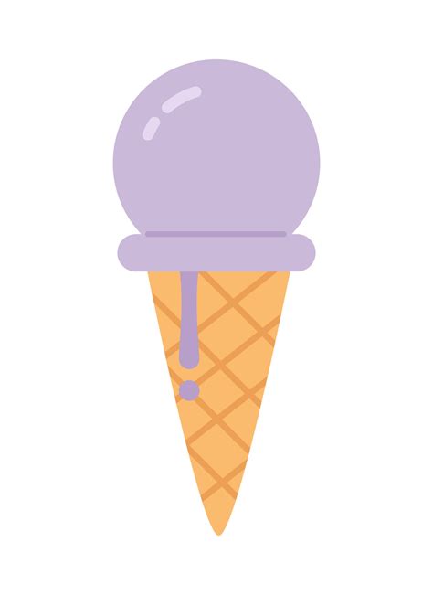 Frozen yummy ice cream cone semi flat colour vector object. Sorbet cone ...